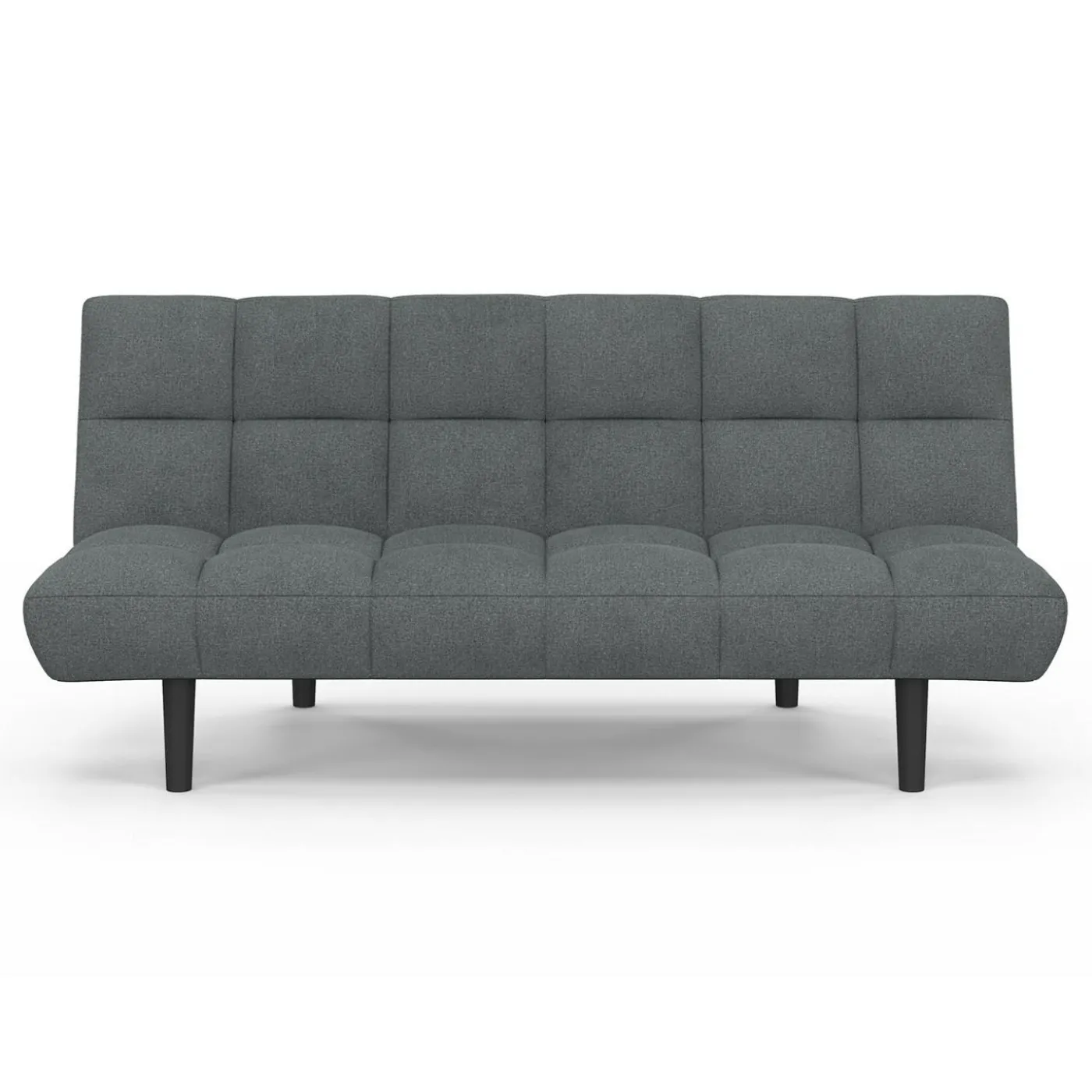 Canapé clic clac SALOME capitonné 3 places tissu gris anthracite