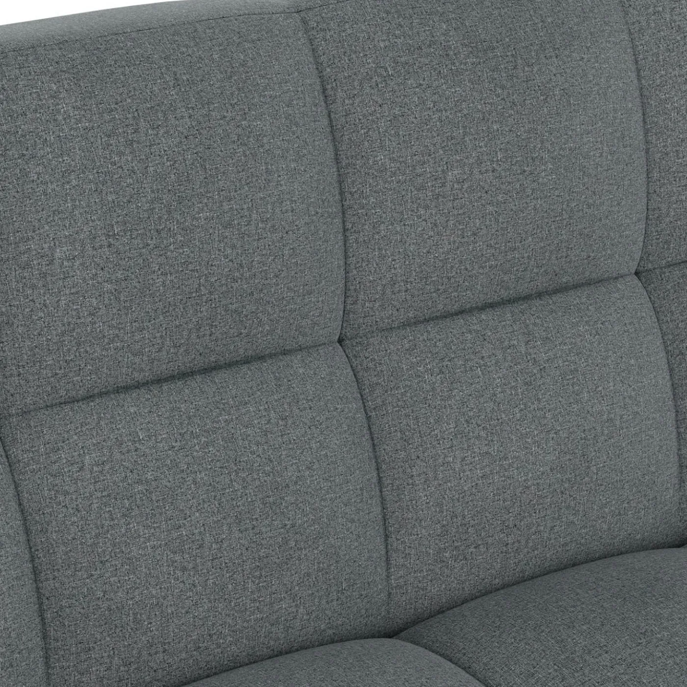 Canapé clic clac SALOME capitonné 3 places tissu gris anthracite