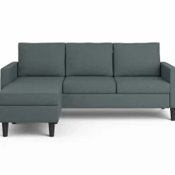 Canapé d’angle 200 cm réversible gris anthracite