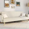 Canapé droit scandinave 3 places convertible LARS velours côtelé beige