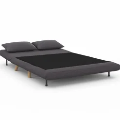 Canapé lit convertible 2 places 120x190cm tissu gris anthracite
