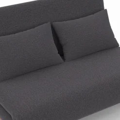 Canapé lit convertible 2 places 120x190cm tissu gris anthracite