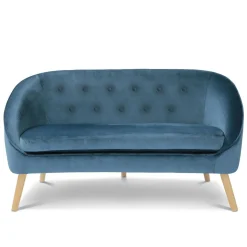 Canapé velours bleu