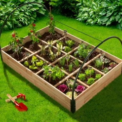 Carré potager avec serre