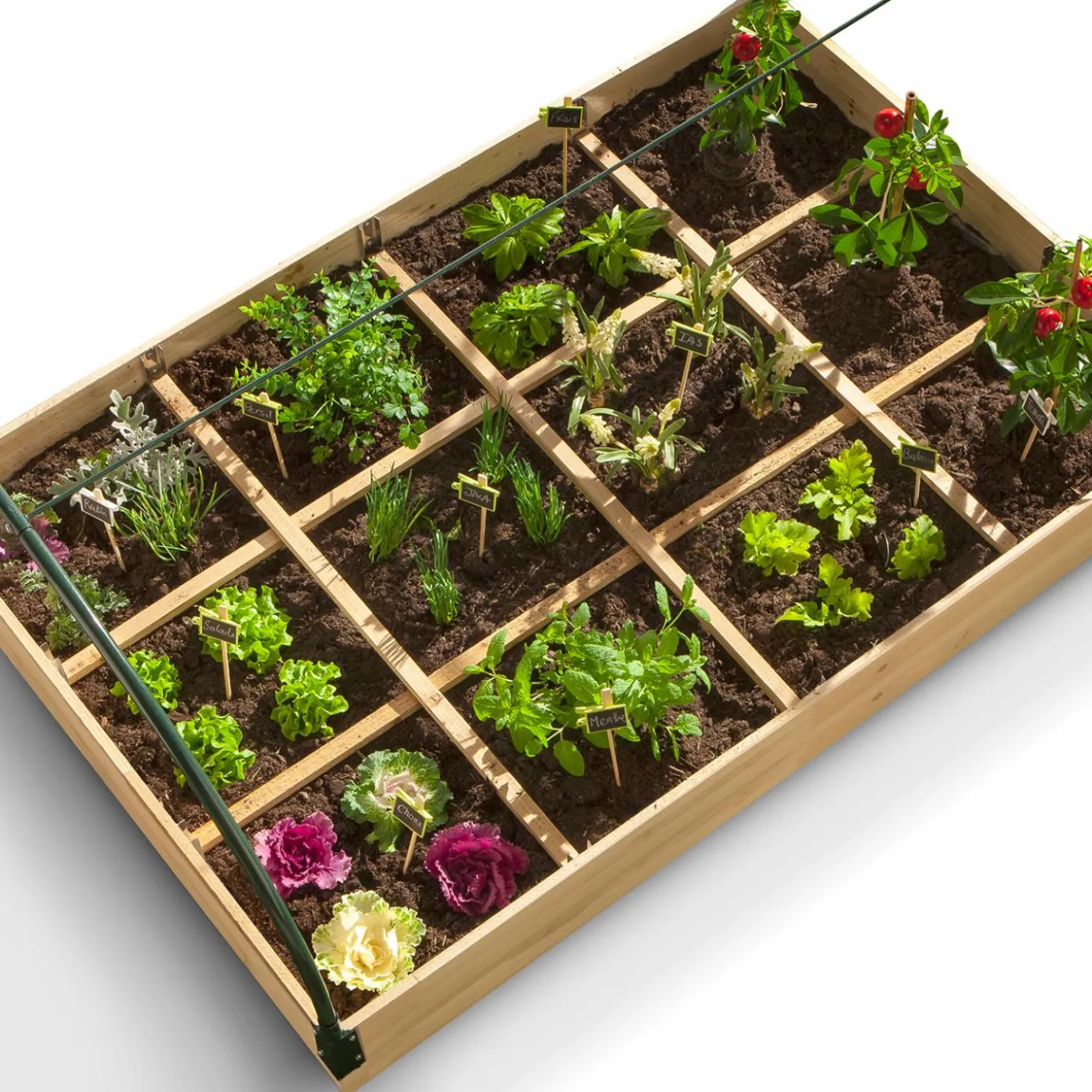 Carré potager avec serre