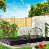 Carré potager en métal avec serre à tomates + treillis + housse