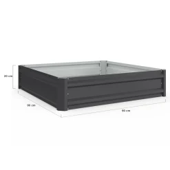 Carrés de potager 90 x 90 cm métalliques gris argentés : lot de 2