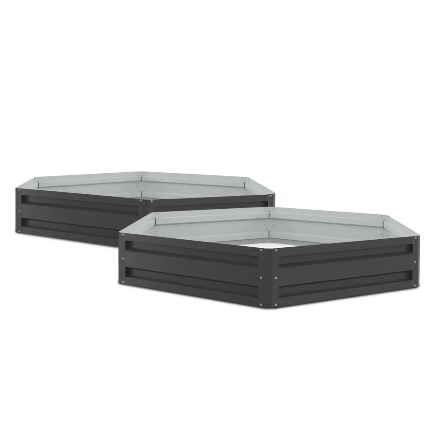 Carrés de potager hexagonale 120 cm gris anthracite : lot de 2