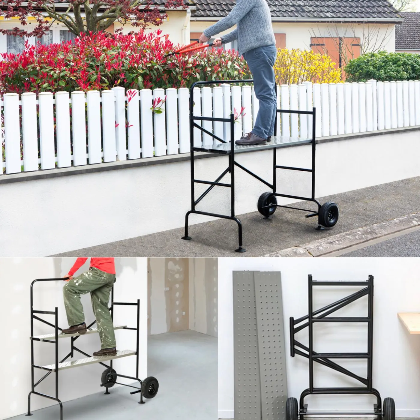 Échafaudage roulant et pliable hauteur de travail 2,5m