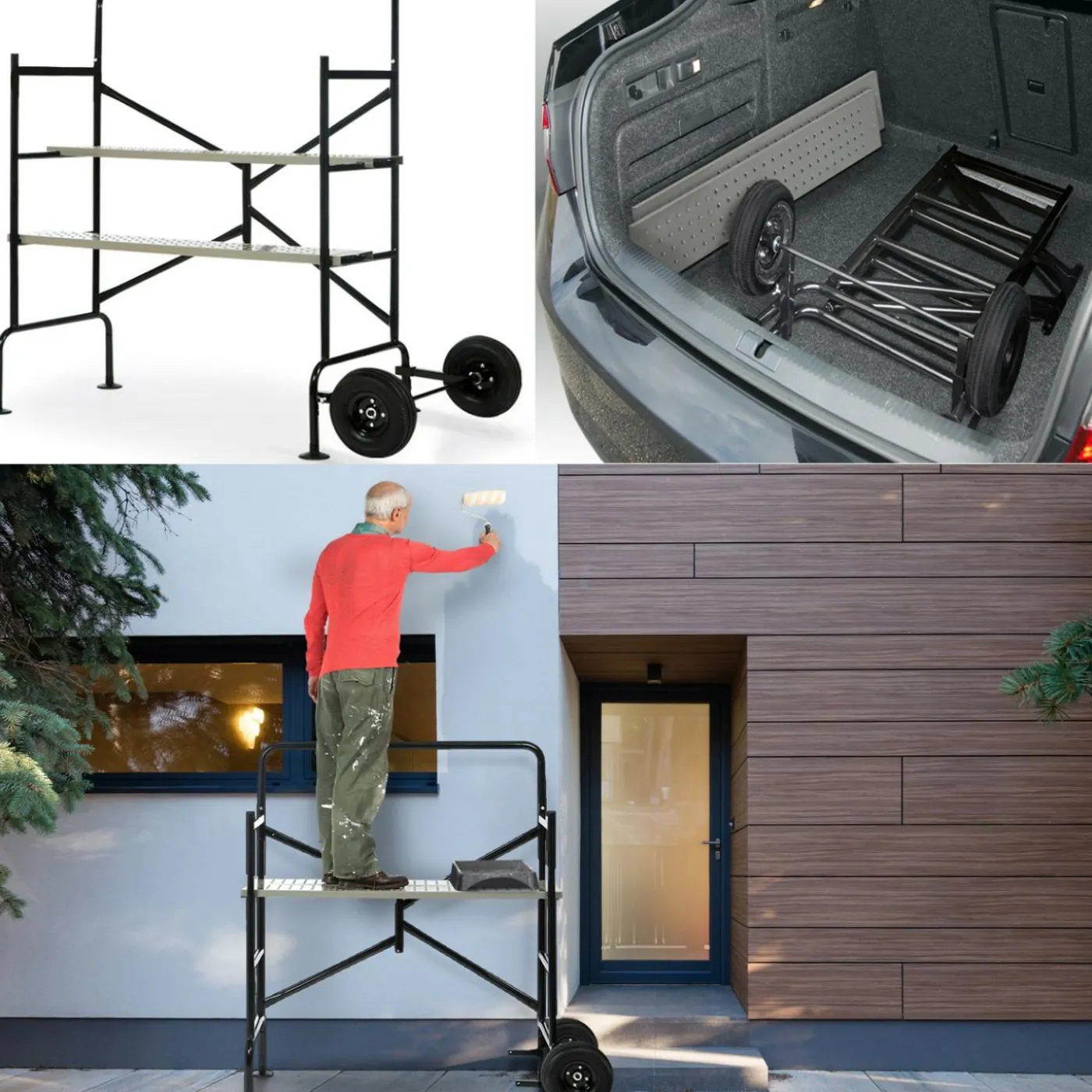 Échafaudage roulant et pliable hauteur de travail 2,5m