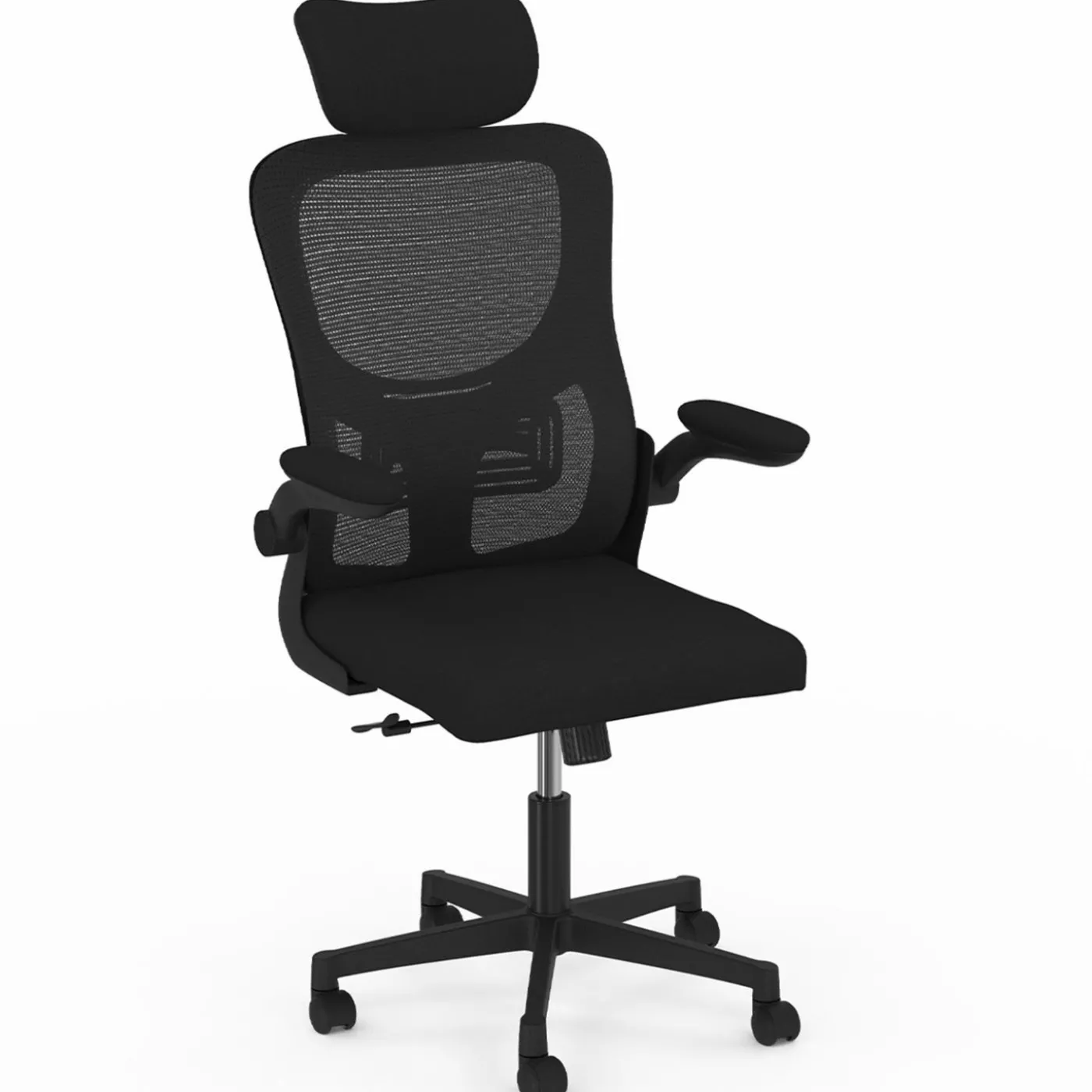 Chaise de bureau ergonomique noire avec roulettes