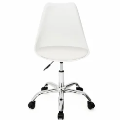 Chaise de bureau scandinave blanche à roulettes