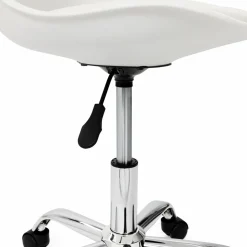 Chaise de bureau scandinave blanche à roulettes