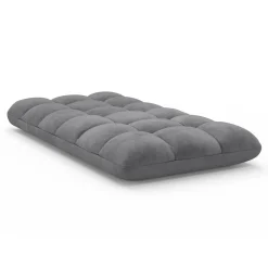 Chaise de sol pliante 15 positions en velours gris anthracite