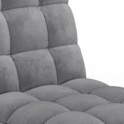 Chaise de sol pliante 15 positions en velours gris anthracite