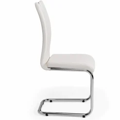 Chaises blanches avec poignée pour salle à manger