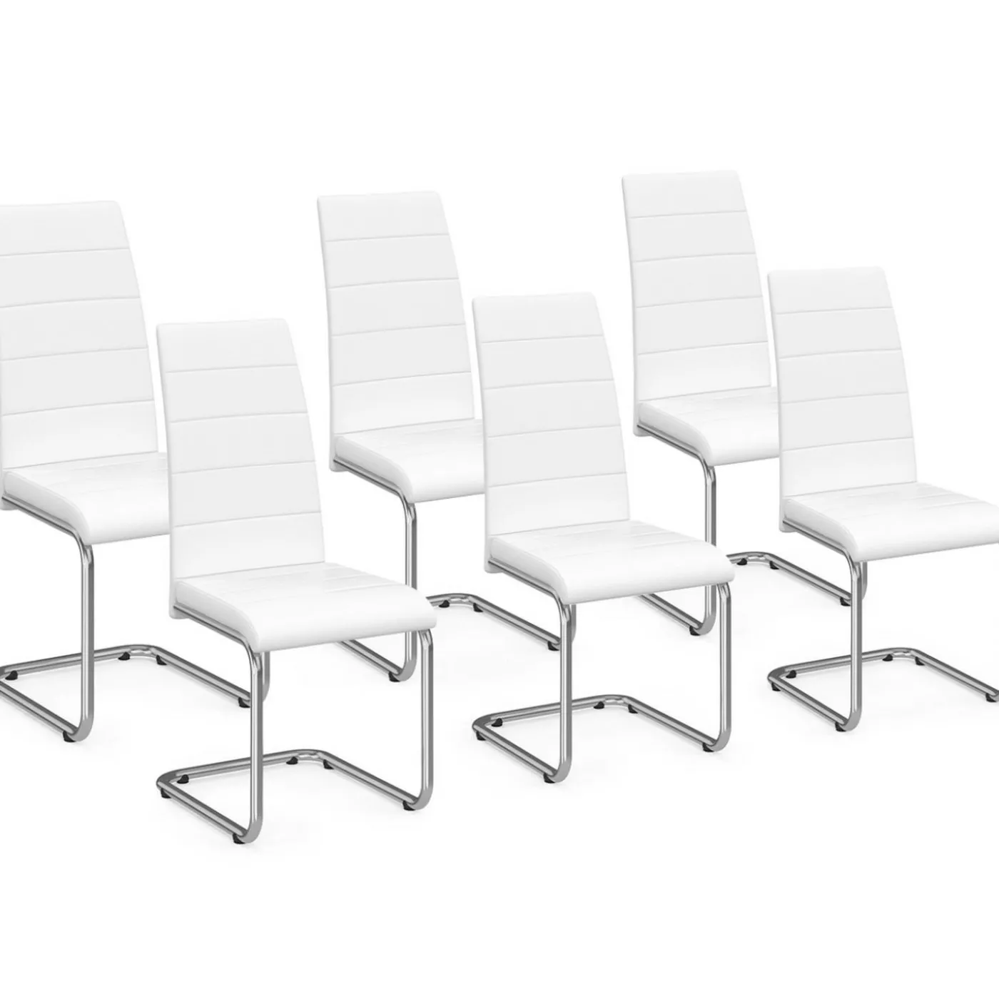 Chaises blanches de salle à manger