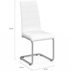 Chaises blanches de salle à manger