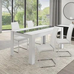 Chaises blanches design pour salle à manger MIA