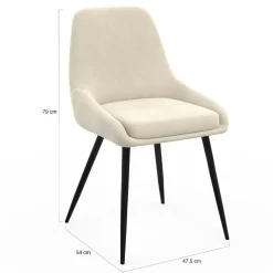 Chaises confortables en velours beige avec accoudoirs