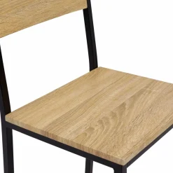 Chaises de bar industrielles métal et bois avec dossier x4