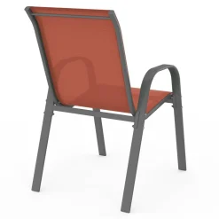 Chaises de jardin empilables terracotta - lot de 6