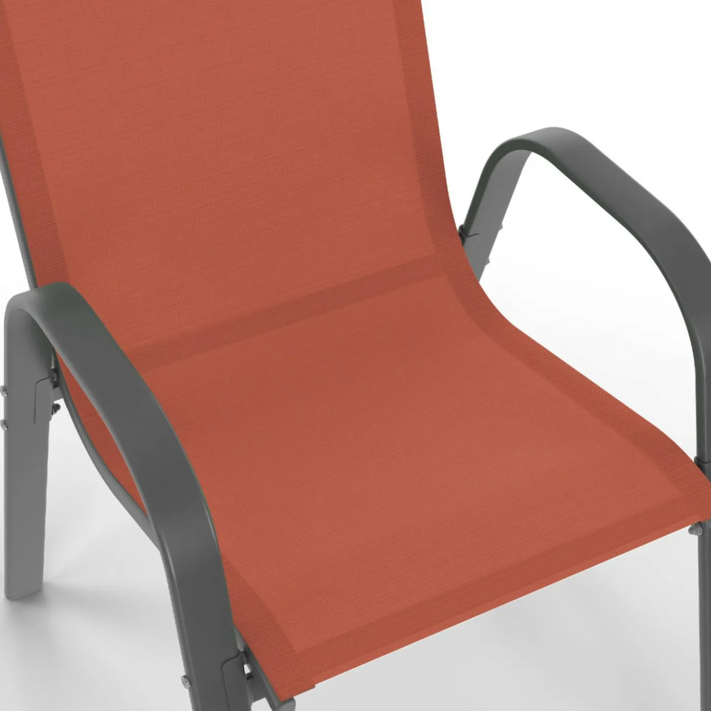 Chaises de jardin empilables terracotta - lot de 6