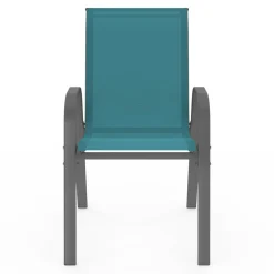 Chaises de jardin empilables bleu canard : lot de 6