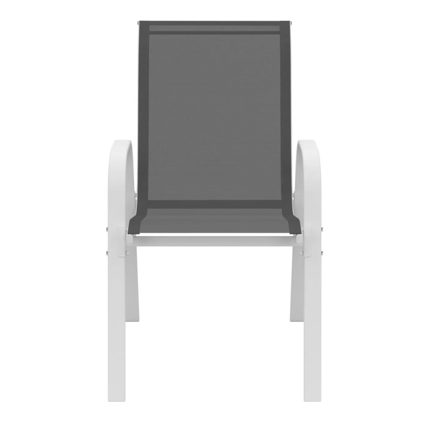 Chaises de jardin empilables blanc et gris - lot de 6