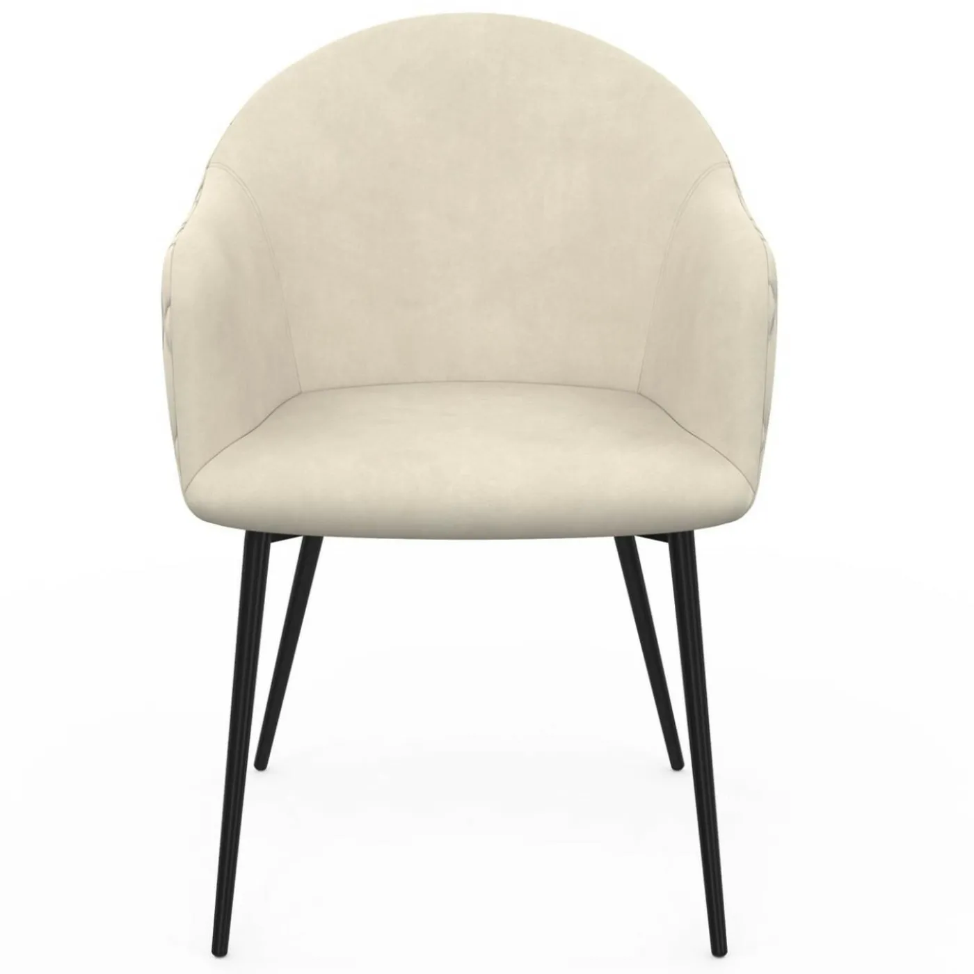 Chaises de salle à manger design en velours gaufré beige