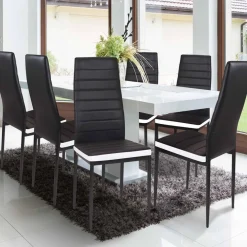 Chaises de salle à manger noires et blanches ROMANE