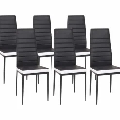 Chaises de salle à manger noires et blanches ROMANE