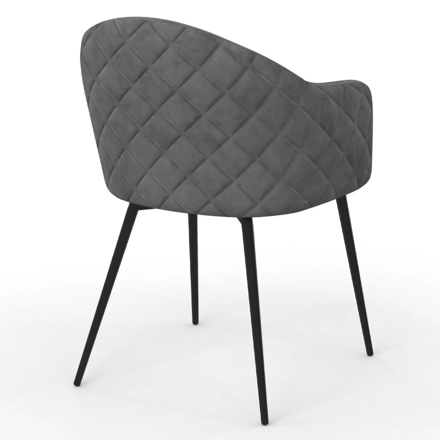 Chaises de salle à manger design en velours gris foncé
