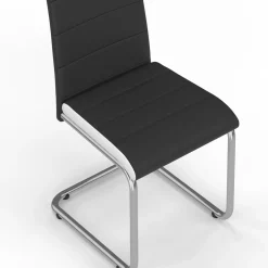 Chaises de salle à manger noires liseré blanc