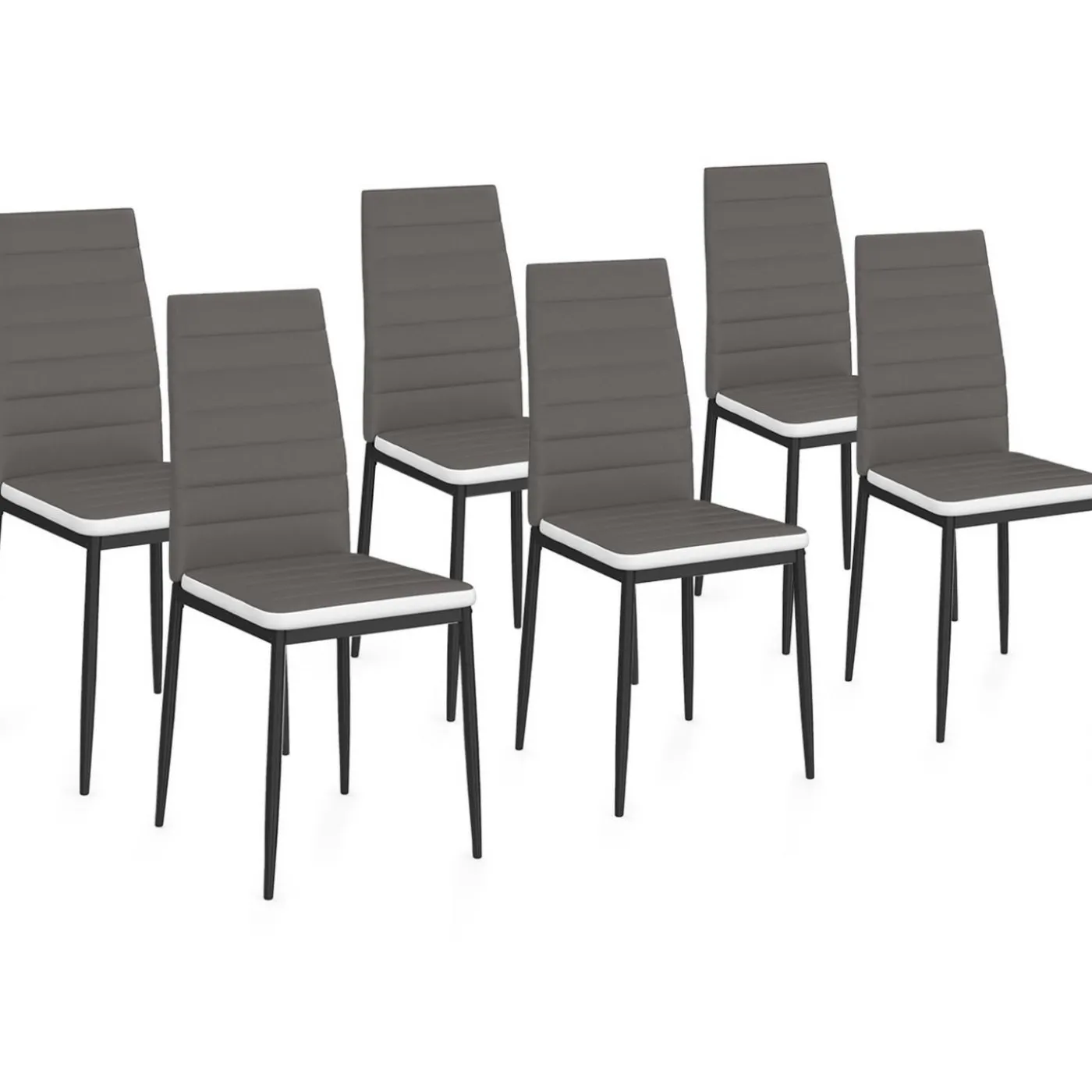 Chaises de salle à manger grises et blanches ROMANE