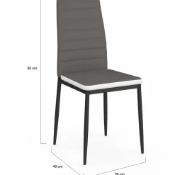 Chaises de salle à manger grises et blanches ROMANE