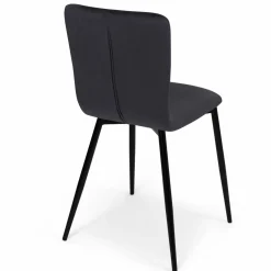 Chaises design en velours gris foncé x4
