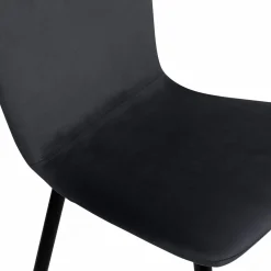Chaises design en velours gris foncé x4