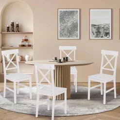 Chaises en bois blanc lot de 4