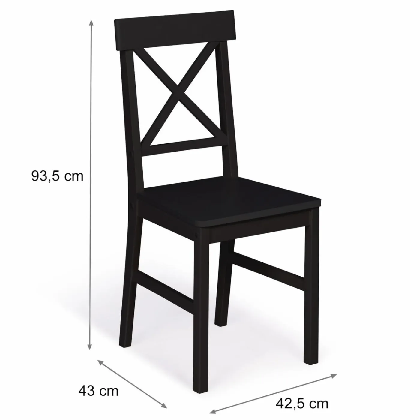 Chaises en bois noir lot de 4