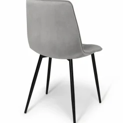 Chaises en velours mix color (bordeaux, gris et jaune) : lot de 4