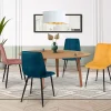 Chaises en velours mix color (bleu, jaune et rose) : lot de 4