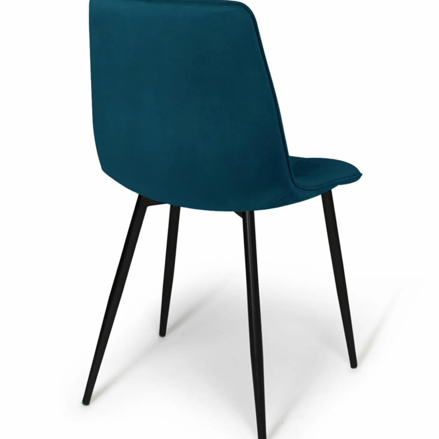 Chaises en velours mix color (bleu, jaune et rose) : lot de 4