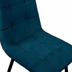 Chaises en velours mix color (bleu, jaune et rose) : lot de 4