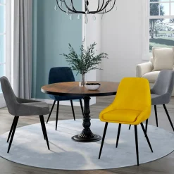 Chaises en velours multicolor avec demi-accoudoirs