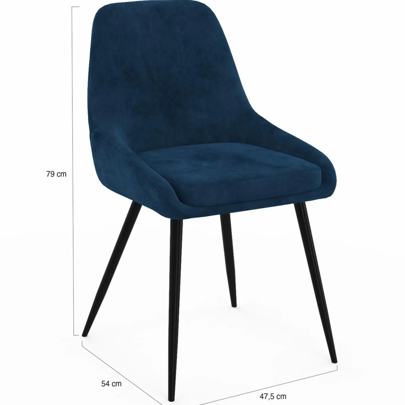 Chaises en velours multicolor avec demi-accoudoirs