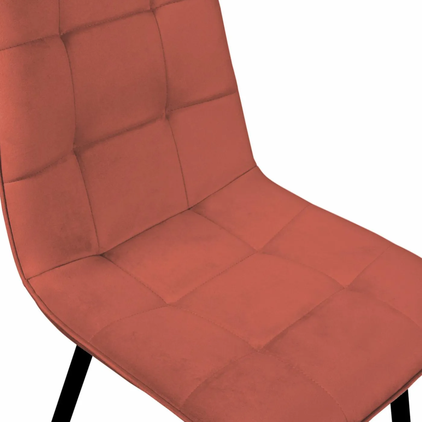 Chaises en velours multicolore terracotta, gris foncé et beige