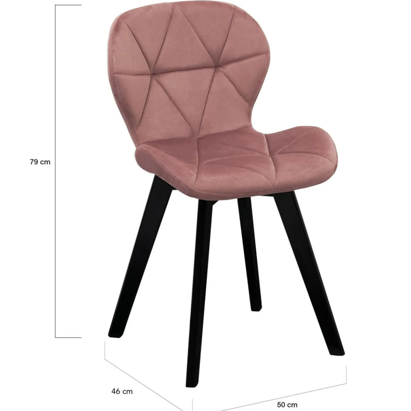 Chaises en velours pastel bleu, gris clair, gris foncé et rose