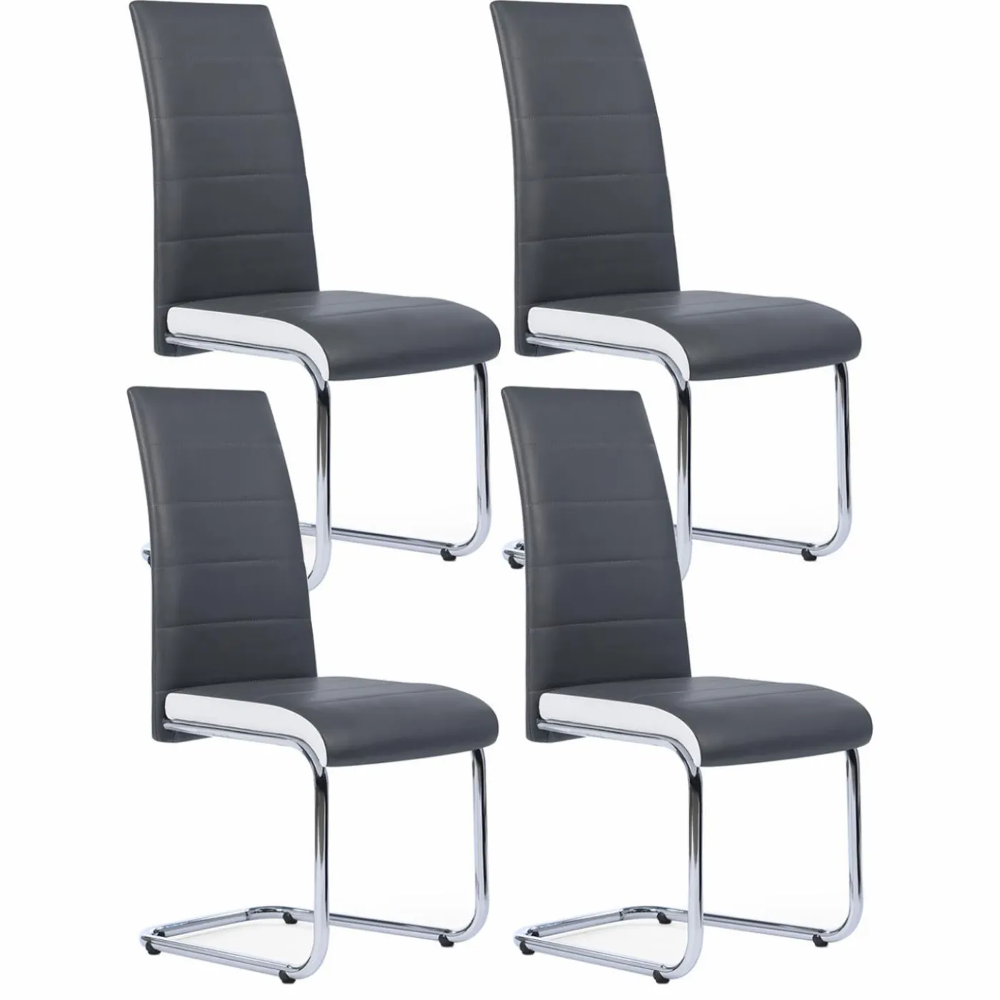 Chaises grises et blanches design pour salle à manger