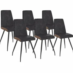 Chaises grises liseré marron pieds araignée pour salle à manger